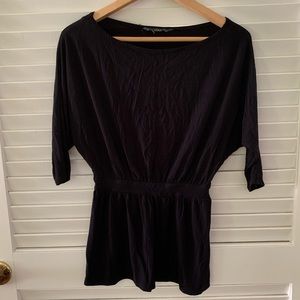 Black 3/4 length cotton shirt